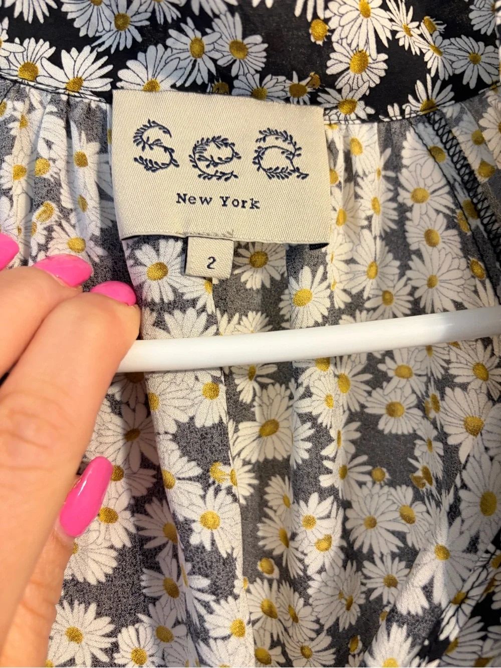 Sea New York Daisy Floral Silk Blouse Size 2 Cottagecore Feminine Farmcore